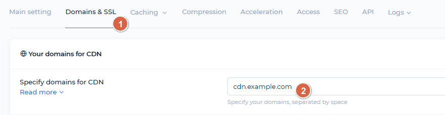 Custom CDN domain