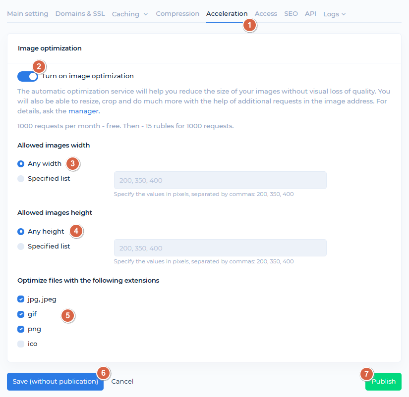 Acceleration and image optimization