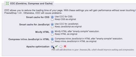COMBINE, COMPRESS AND CACHE in Prestashop