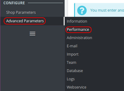 Advanced Parameters Prestashop